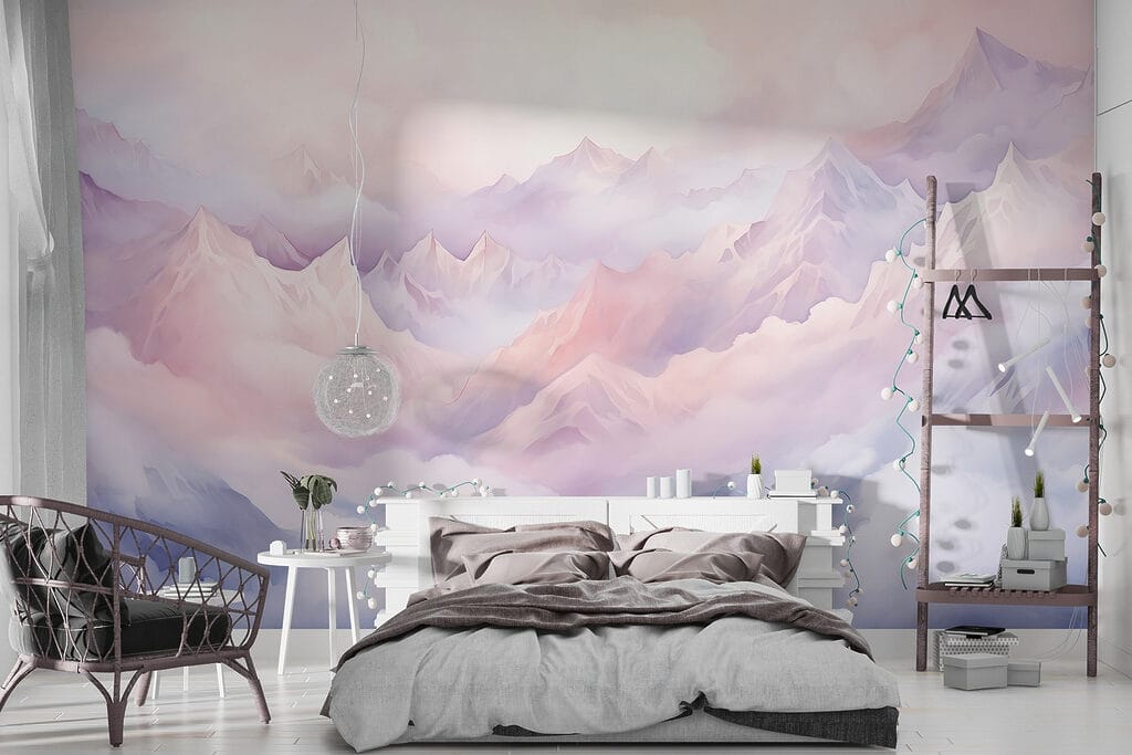 Mountain range with clouds