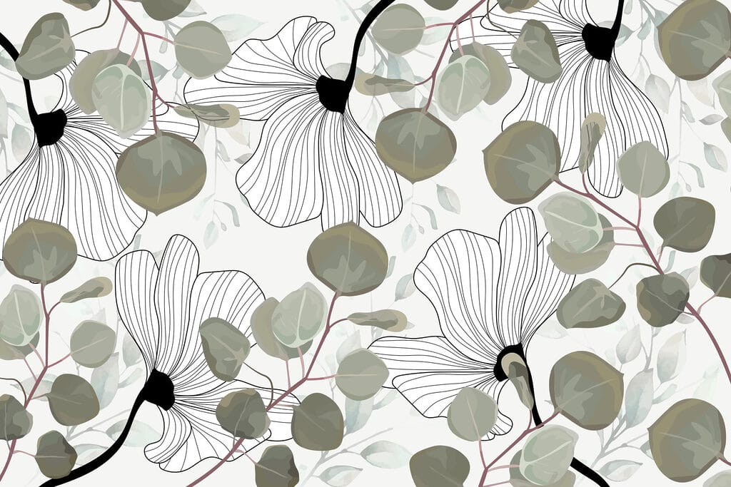 Motivo floral con hojas Motivo floral con hojas