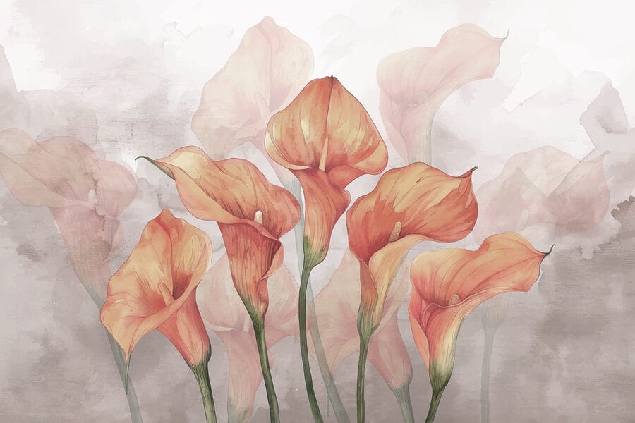 Grupo de flores naranjas