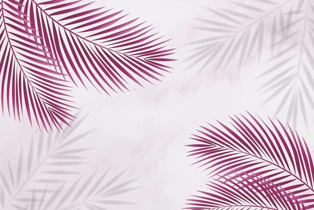 Purple leaves on a white background