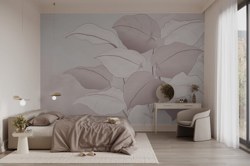 Delicate leaves in soft hues