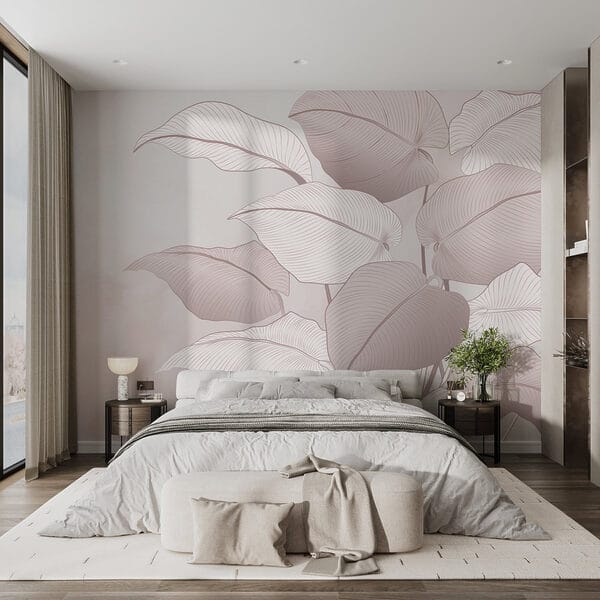 Delicate leaves in soft hues