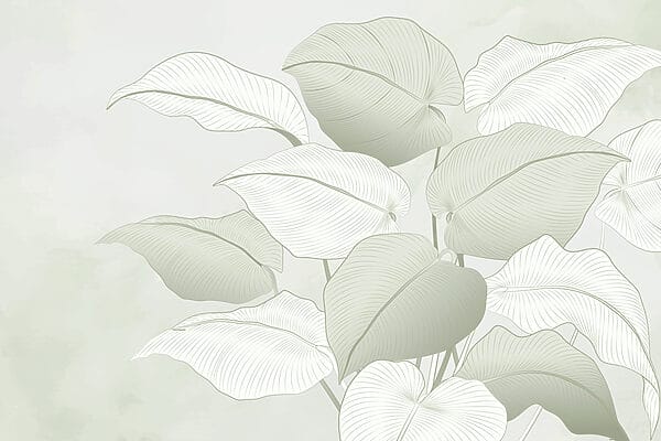 Delicate leaves in soft hues