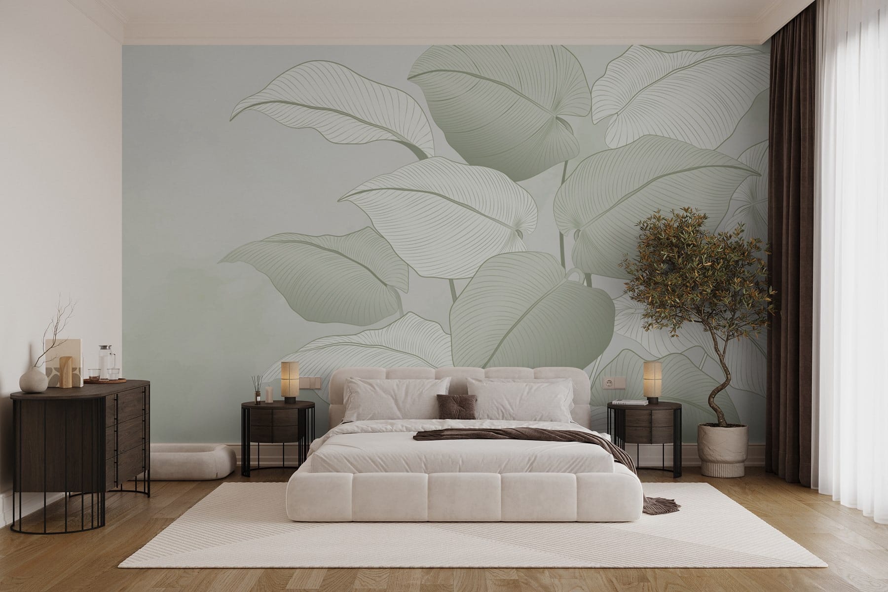 Delicate leaves in soft hues