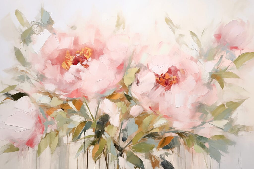 Painting of pink flowers Painting of pink flowers