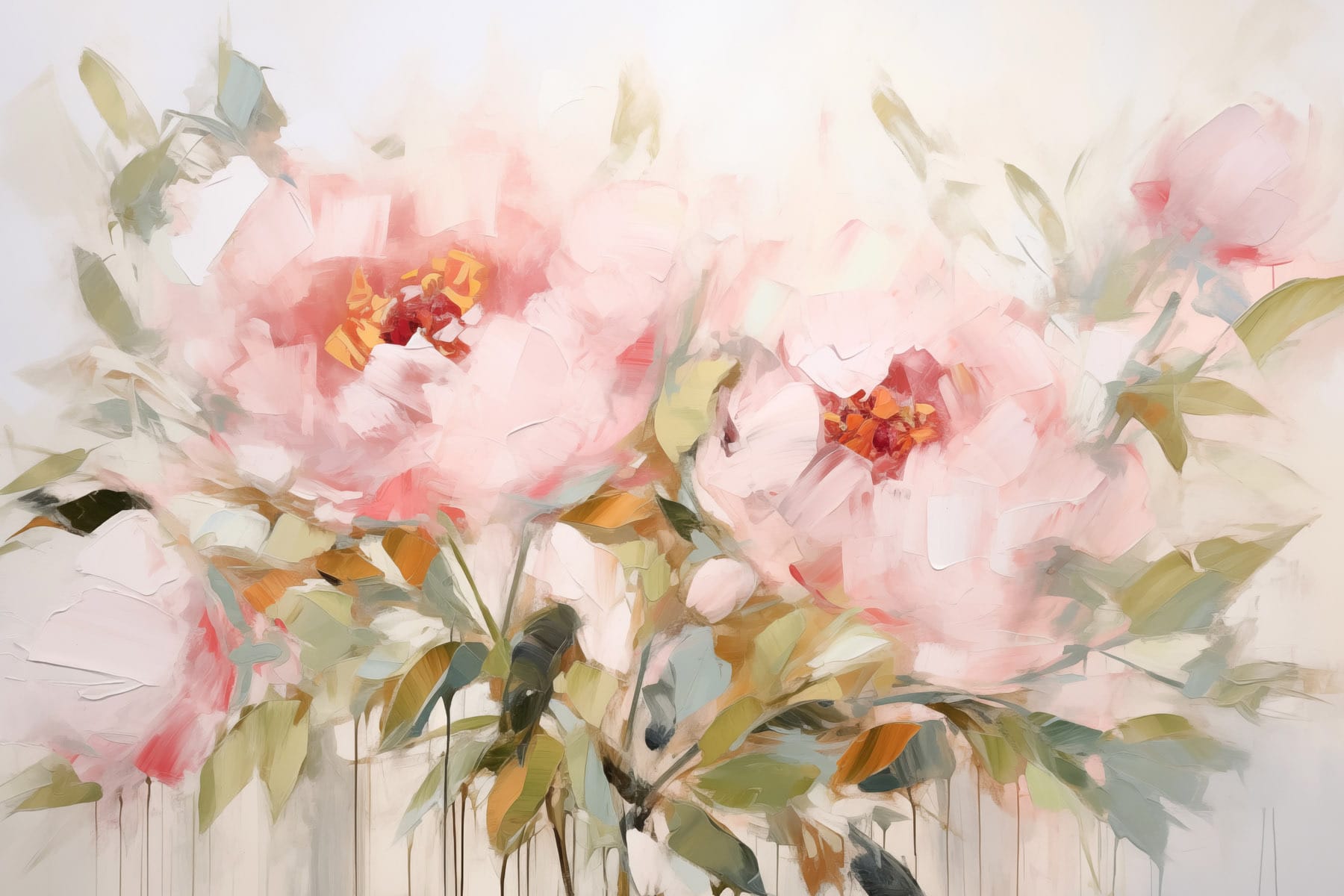 Painting of pink flowers Painting of pink flowers