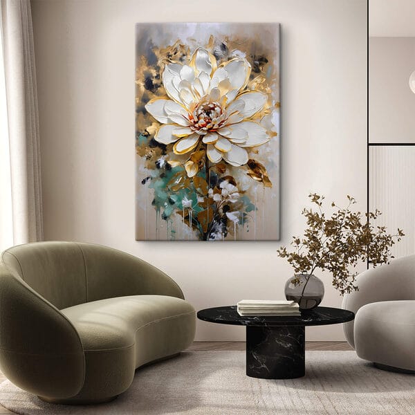 Painting of a white flower Painting of a white flower