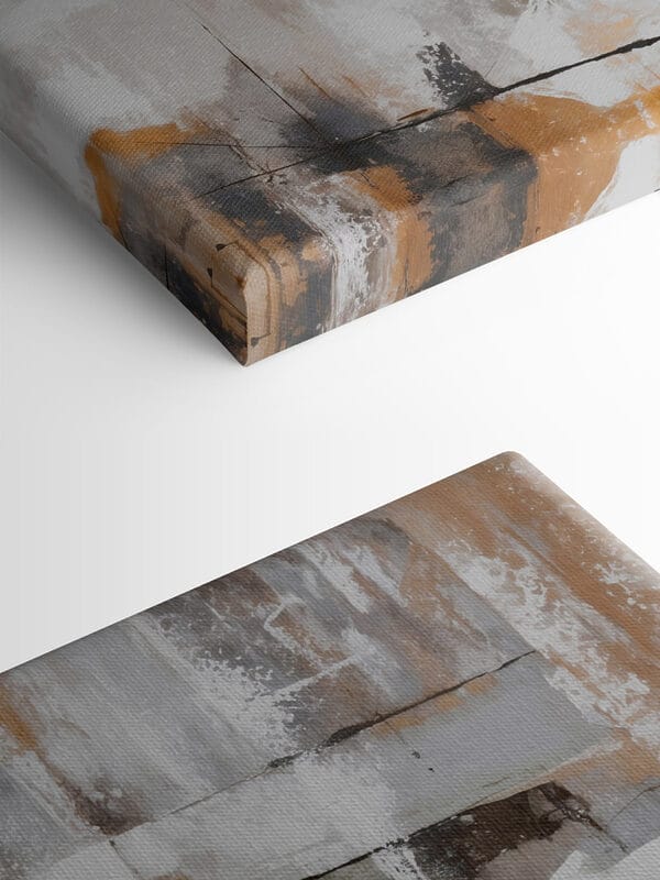 Painting of a white and brown wall