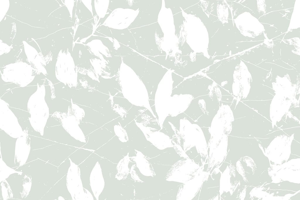 Hojas blancas sobre fondo verde claro Hojas blancas sobre fondo verde claro