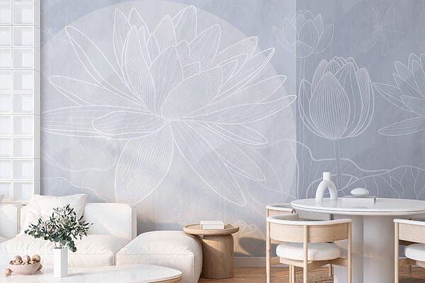 Dibujo de flor blanca sobre fondo gris Dibujo de flor blanca sobre fondo gris
