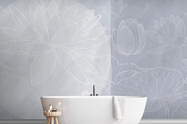 Dibujo de flor blanca sobre fondo gris Dibujo de flor blanca sobre fondo gris