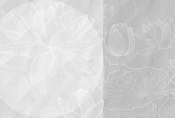 Dibujo de flor blanca sobre fondo gris Dibujo de flor blanca sobre fondo gris