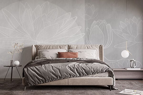 Dibujo de flor blanca sobre fondo gris Dibujo de flor blanca sobre fondo gris