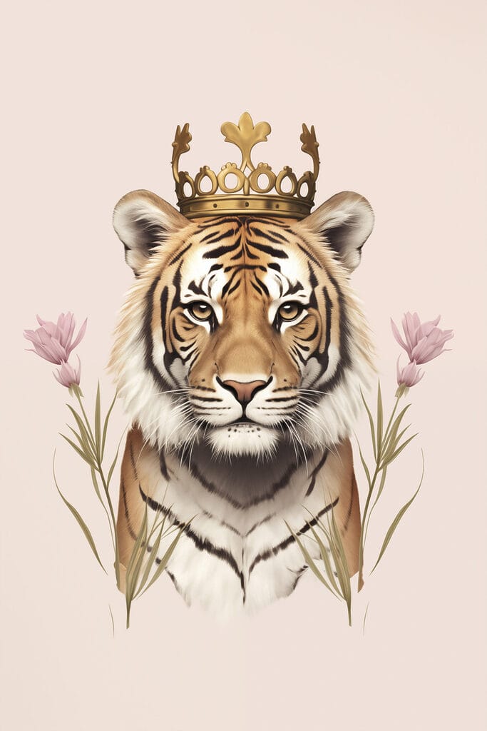 Tiger with a crown
