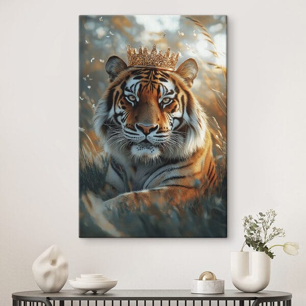 Tigre con corona Cuadros Tigre con corona