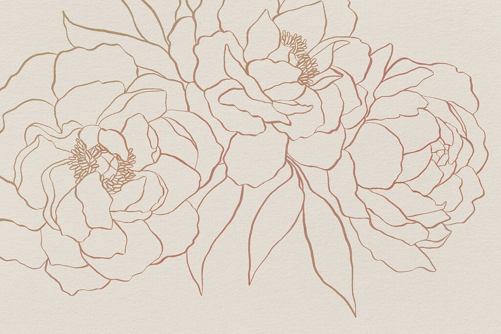 Dibujo de flores sobre una superficie blanca Dibujo de flores sobre una superficie blanca