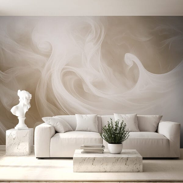 Humo blanco sobre fondo marrón claro Humo blanco sobre fondo marrón claro
