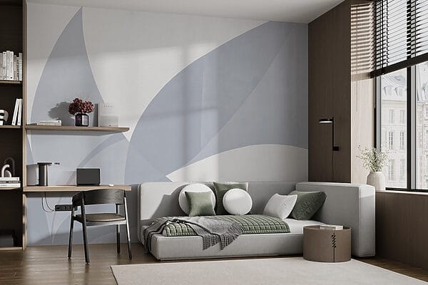 Pared blanca y gris con formas geométricas Pared blanca y gris con formas geométricas