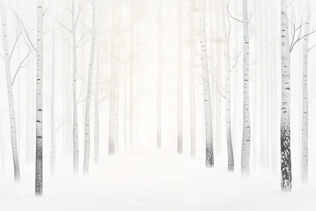 Grupo de árboles en un bosque nevado Grupo de árboles en un bosque nevado