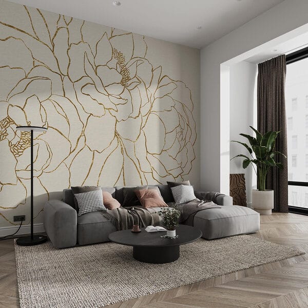 Drawing of flowers on a white surface Drawing of flowers on a white surface