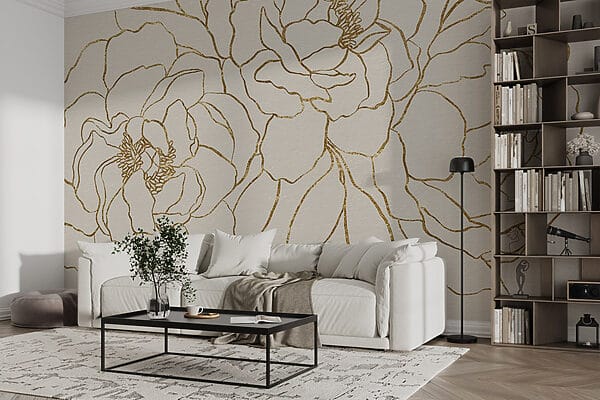 Drawing of flowers on a white surface Drawing of flowers on a white surface