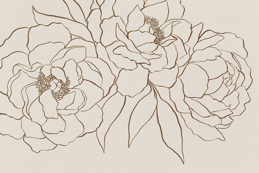 Dibujo de flores sobre una superficie blanca Dibujo de flores sobre una superficie blanca