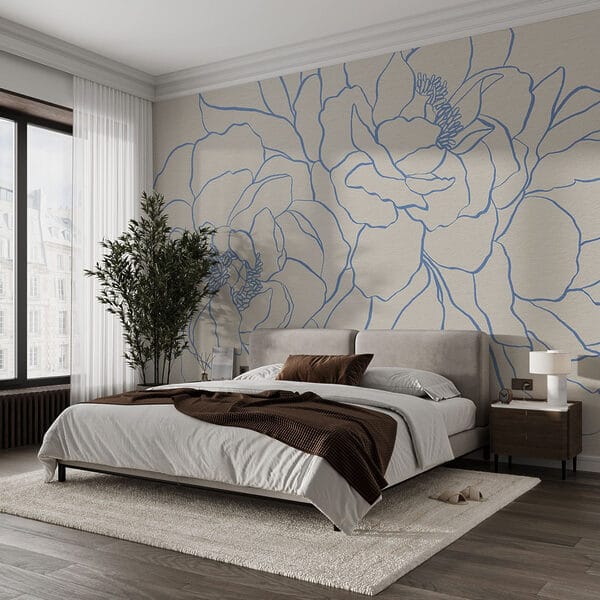 Dibujo de flores sobre una superficie blanca Dibujo de flores sobre una superficie blanca