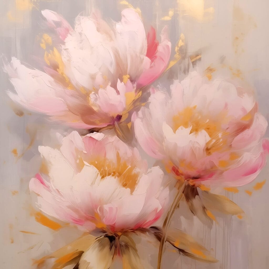 Painting of pink flowers Painting of pink flowers