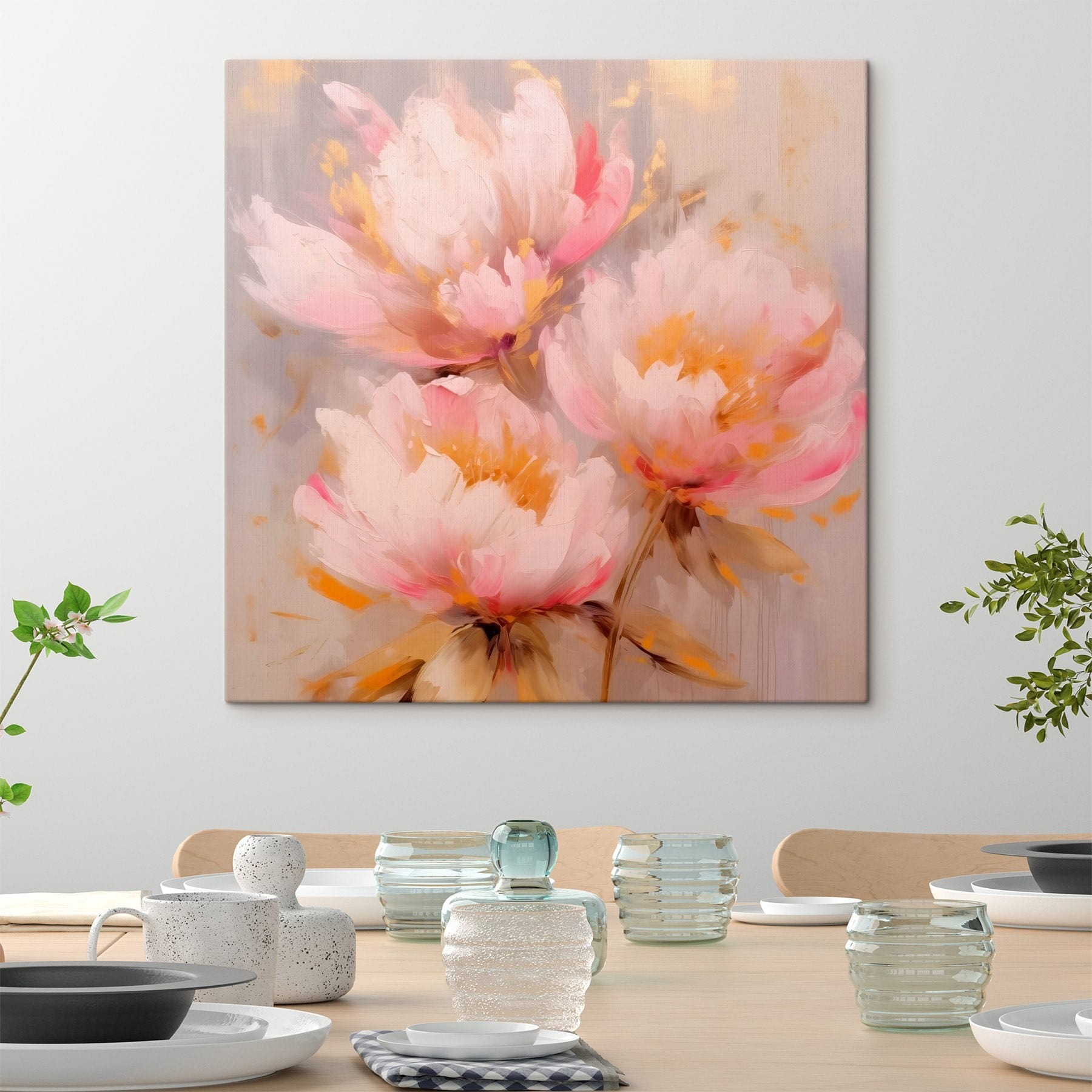 Painting of pink flowers Painting of pink flowers