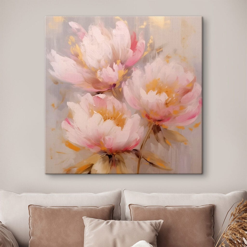 Painting of pink flowers Painting of pink flowers