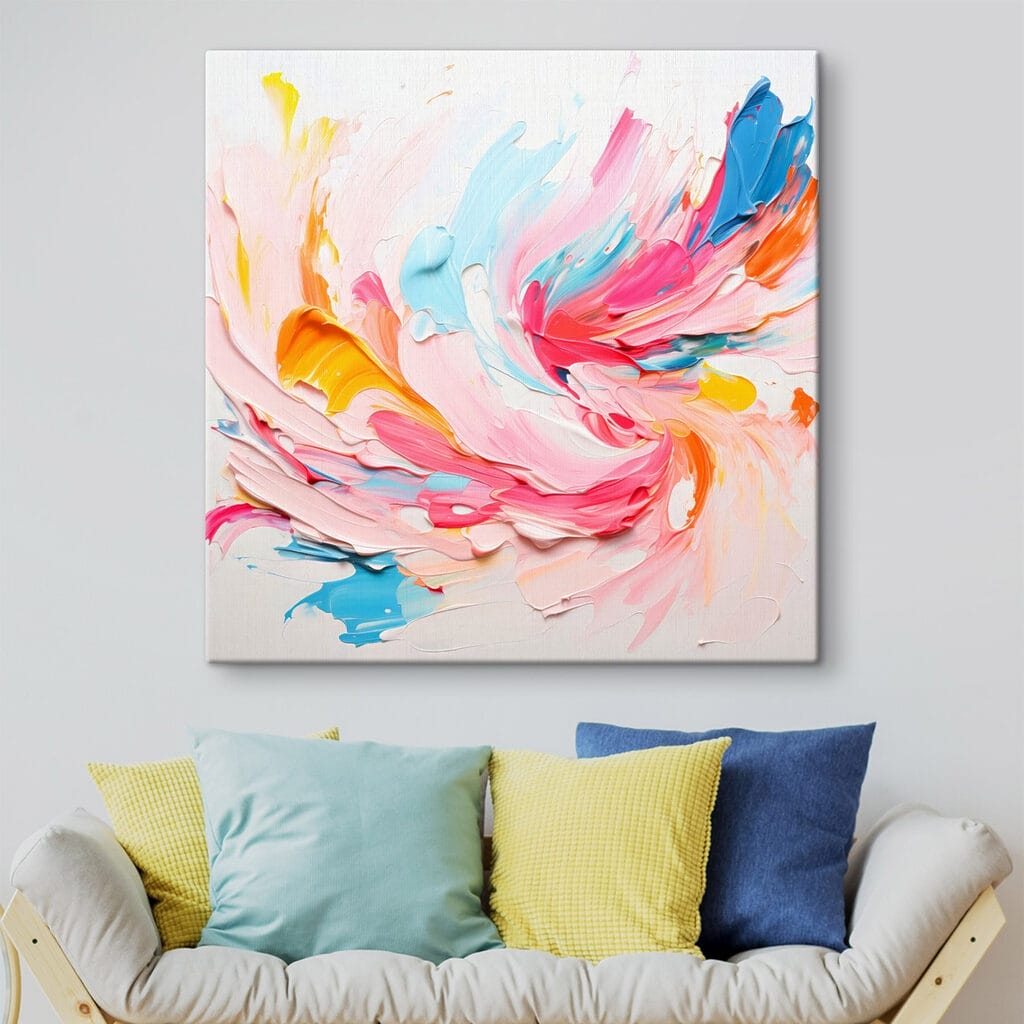 Colorful paint swirls on a white surface Colorful paint swirls on a white surface