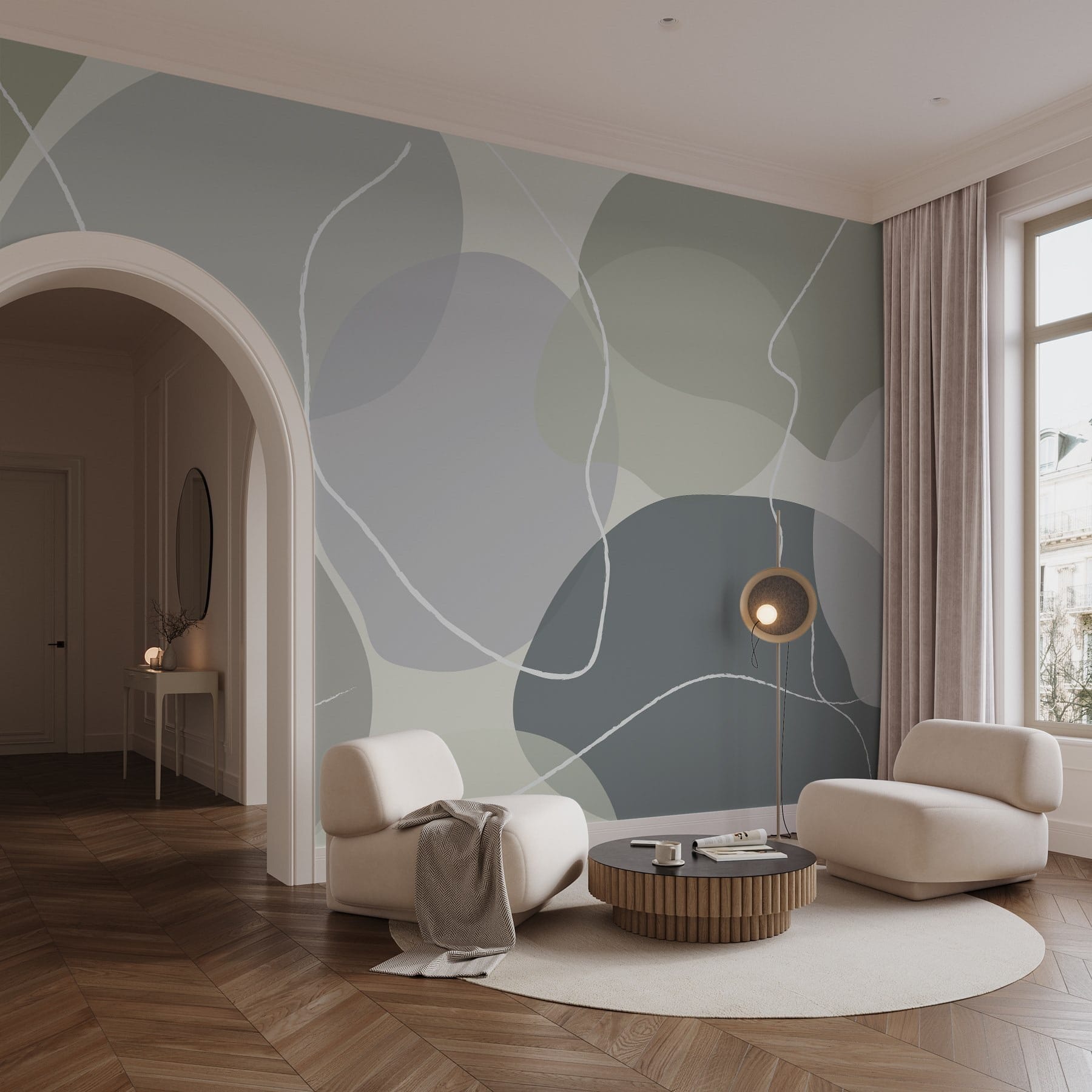 Abstract shapes in soft colors