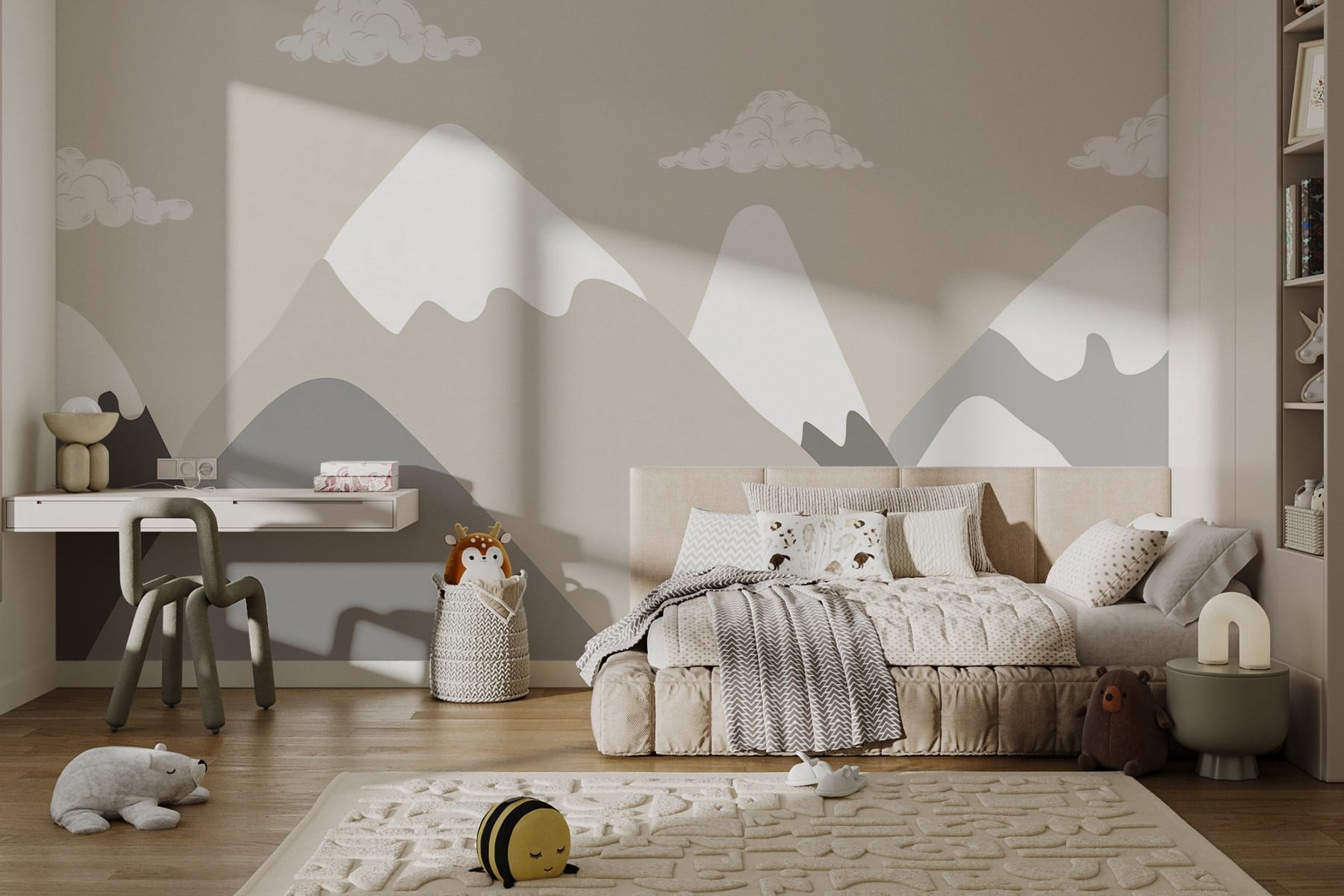 Mountain range with clouds