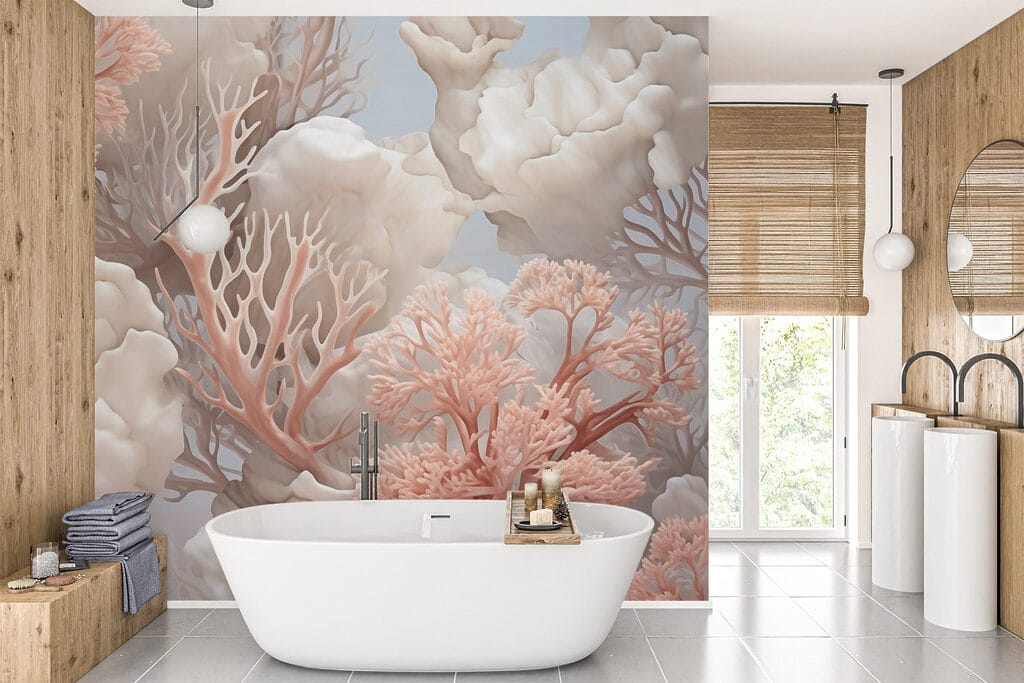 Soft coral textures in serene hues