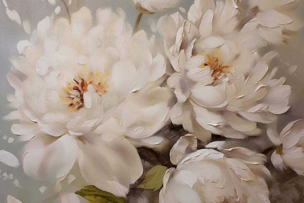 Pintura de flores blancas Pintura de flores blancas