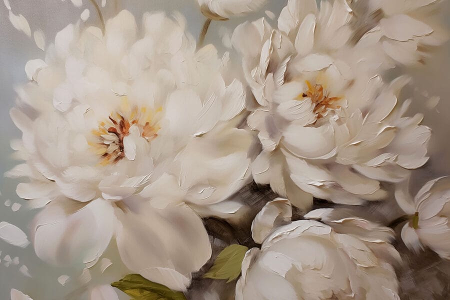 Pintura de flores blancas Pintura de flores blancas