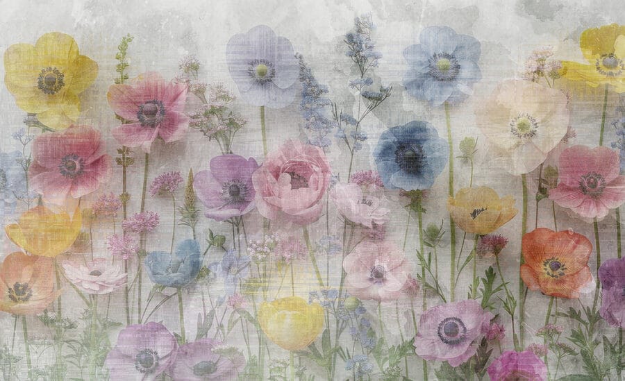 Grupo de flores sobre fondo blanco