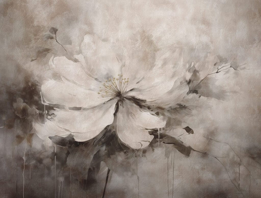 Pintura de una flor blanca Pintura de una flor blanca