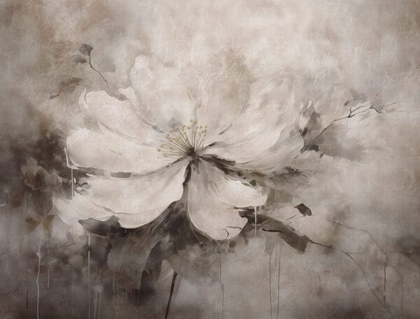Pintura de una flor blanca Pintura de una flor blanca
