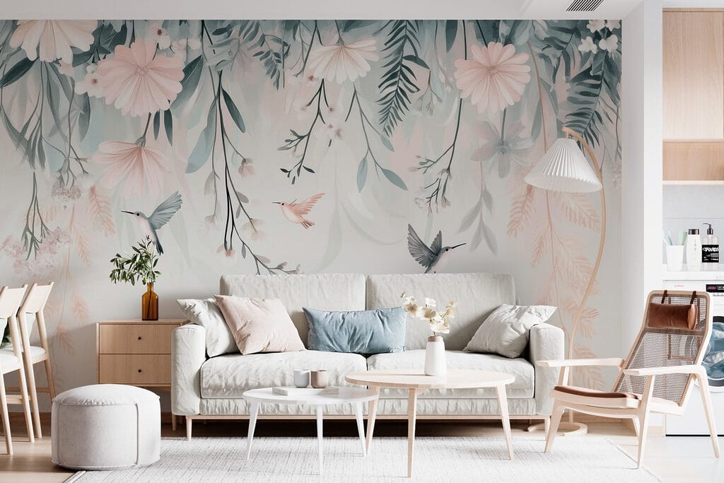 Bird flying over flowers Bird flying over flowers