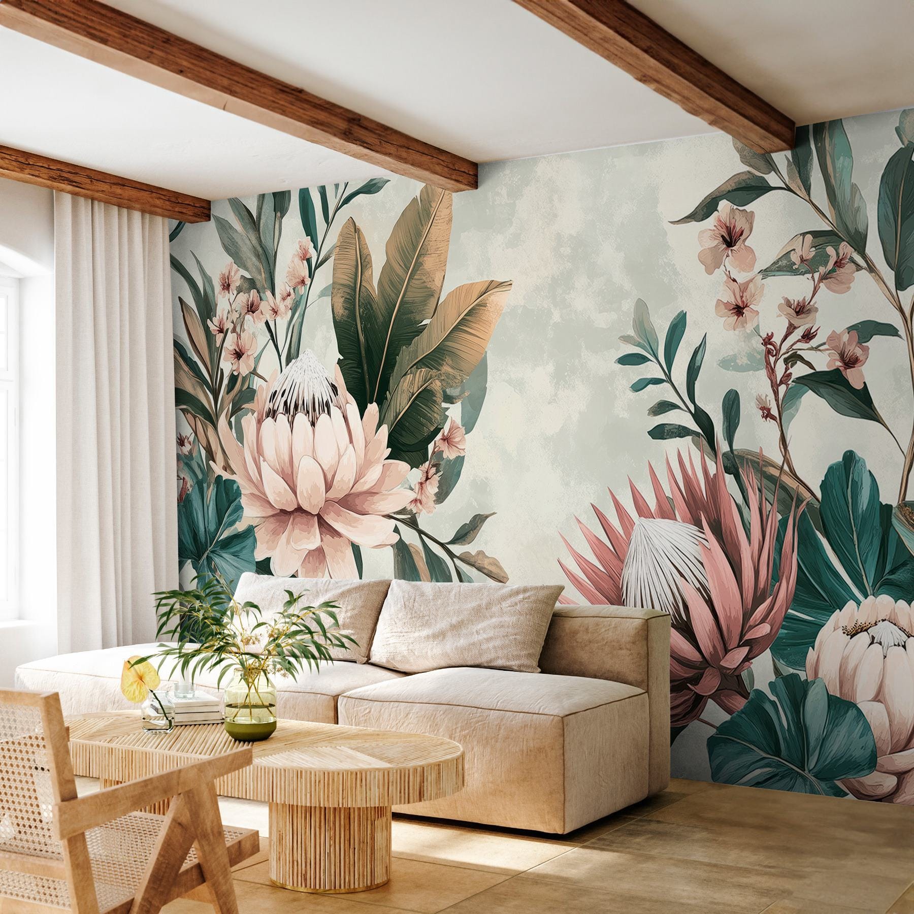 Elegant floral arrangement with soft colors