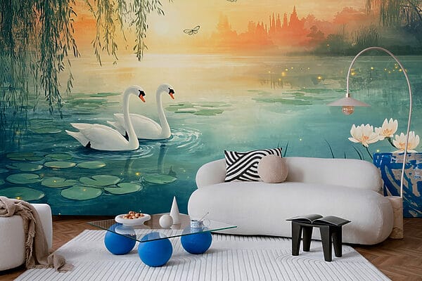 Dos cisnes en un lago Dos cisnes en un lago