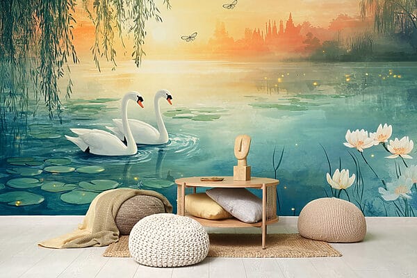 Dos cisnes en un lago Dos cisnes en un lago