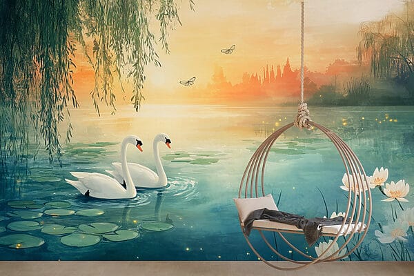 Dos cisnes en un lago Dos cisnes en un lago