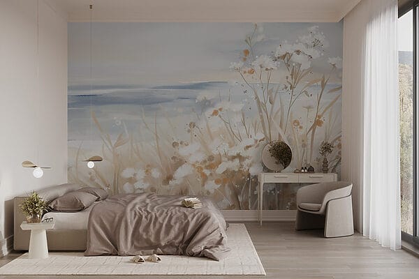 Pintura de flores y hierba Pintura de flores y hierba