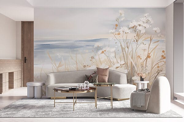 Pintura de flores y hierba Pintura de flores y hierba