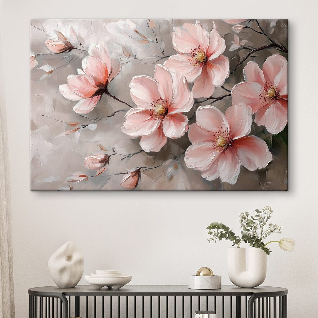 Painting of pink flowers Painting of pink flowers