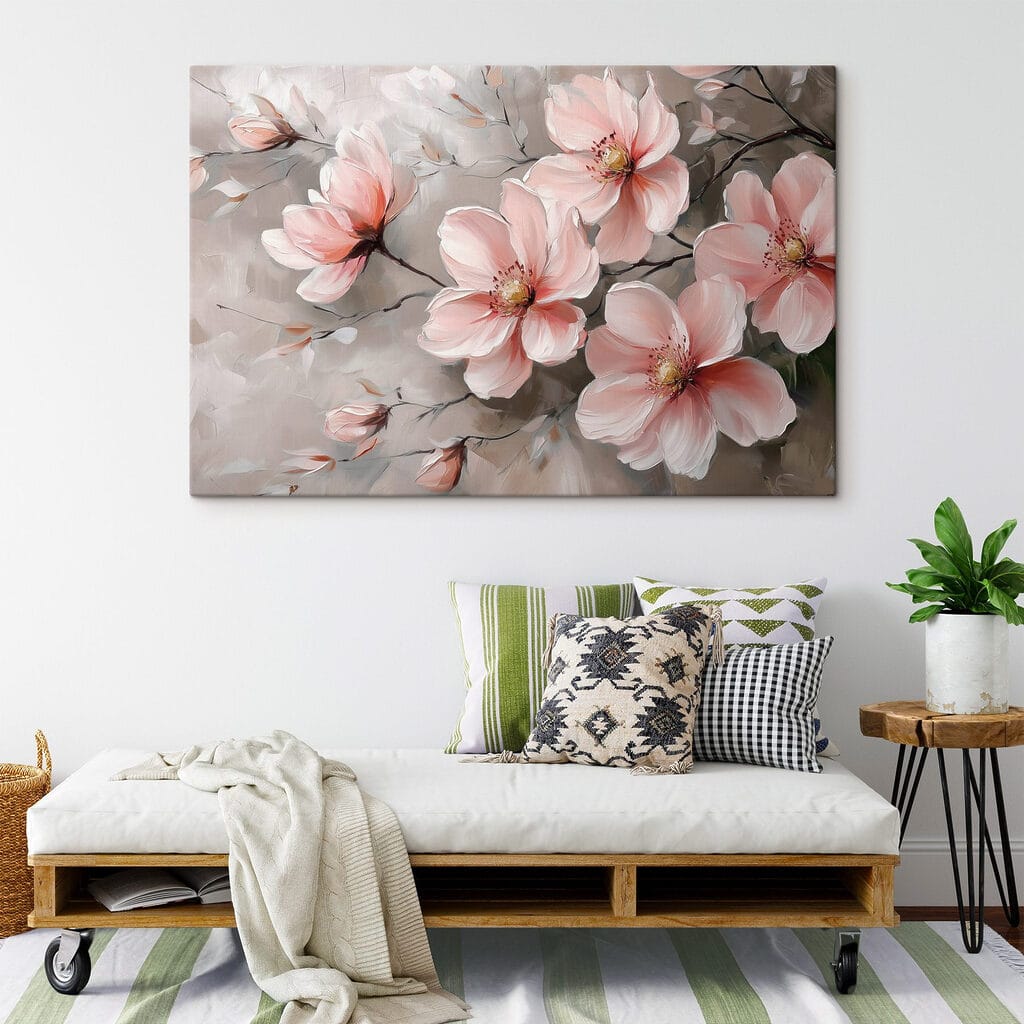 Painting of pink flowers Painting of pink flowers