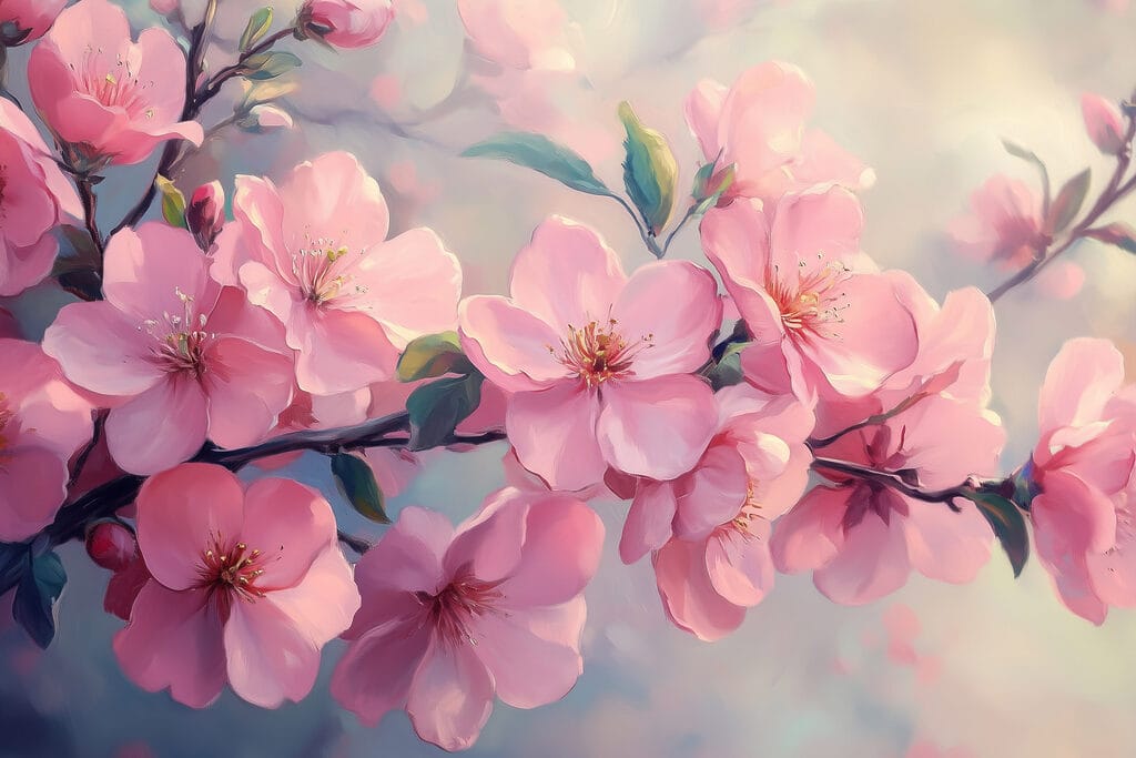 Delicate blossoms in soft pastel tones Delicate blossoms in soft pastel tones