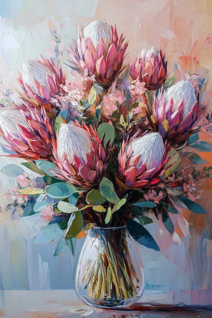 Painting of a bouquet of flowers Painting of a bouquet of flowers